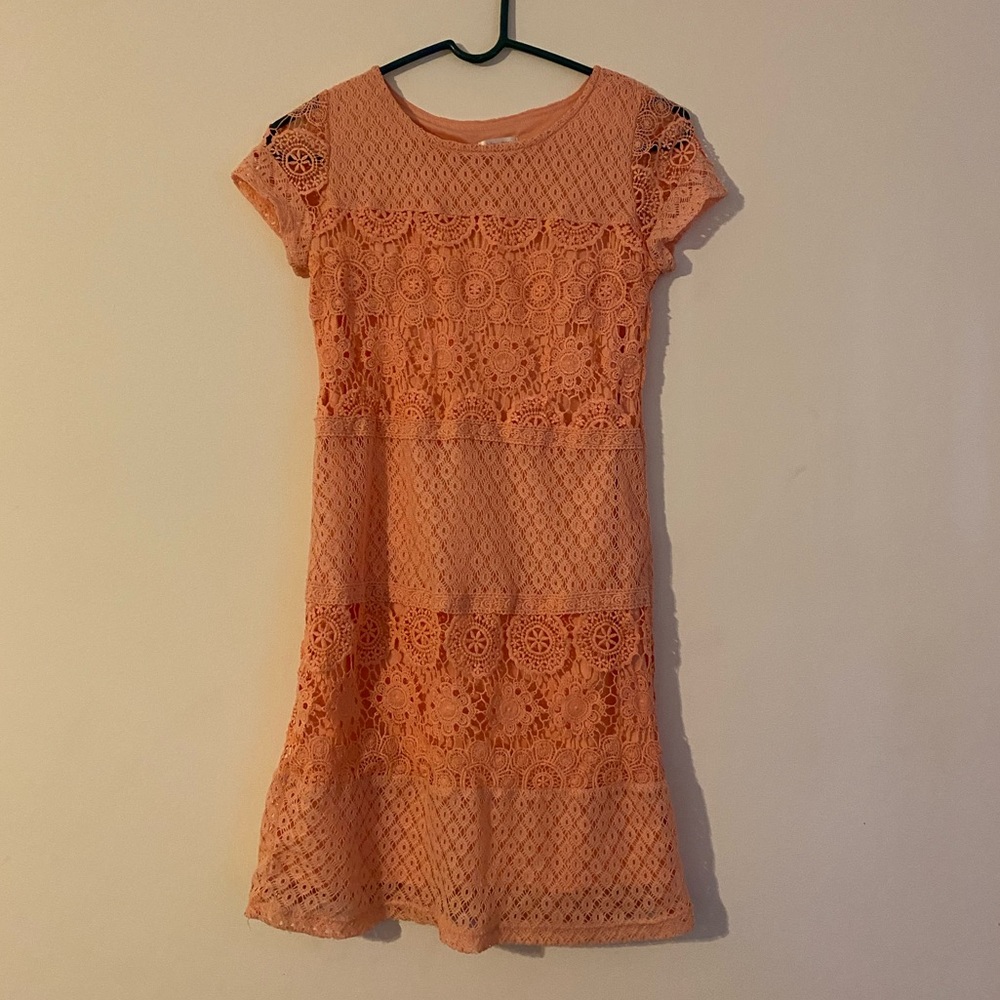 Coral Lace Summer Dress